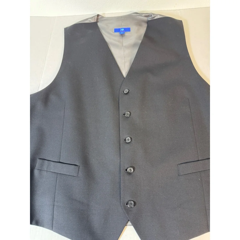 EGARA Men's‎ Black Wool Vest Size 4X Adjustable Back Formal Dress